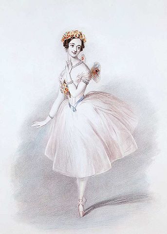 Marie Taglioni in der Titelrolle des Balletts La Sylphide (1832)