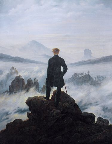 Der Wanderer über dem Nebelmeer von Caspar David Friedrich, 1818