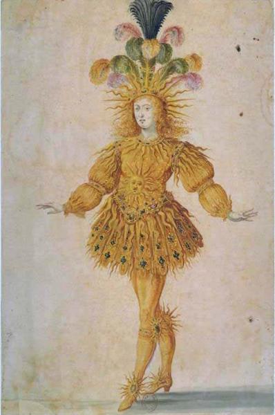 Ludwig XIV. in der Hauptrolle der aufsteigenden Sonne im „Ballet royal de la nuit“ 1653