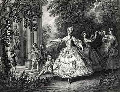 Marie Sallé mit den drei Grazien von Nicolas Lancret